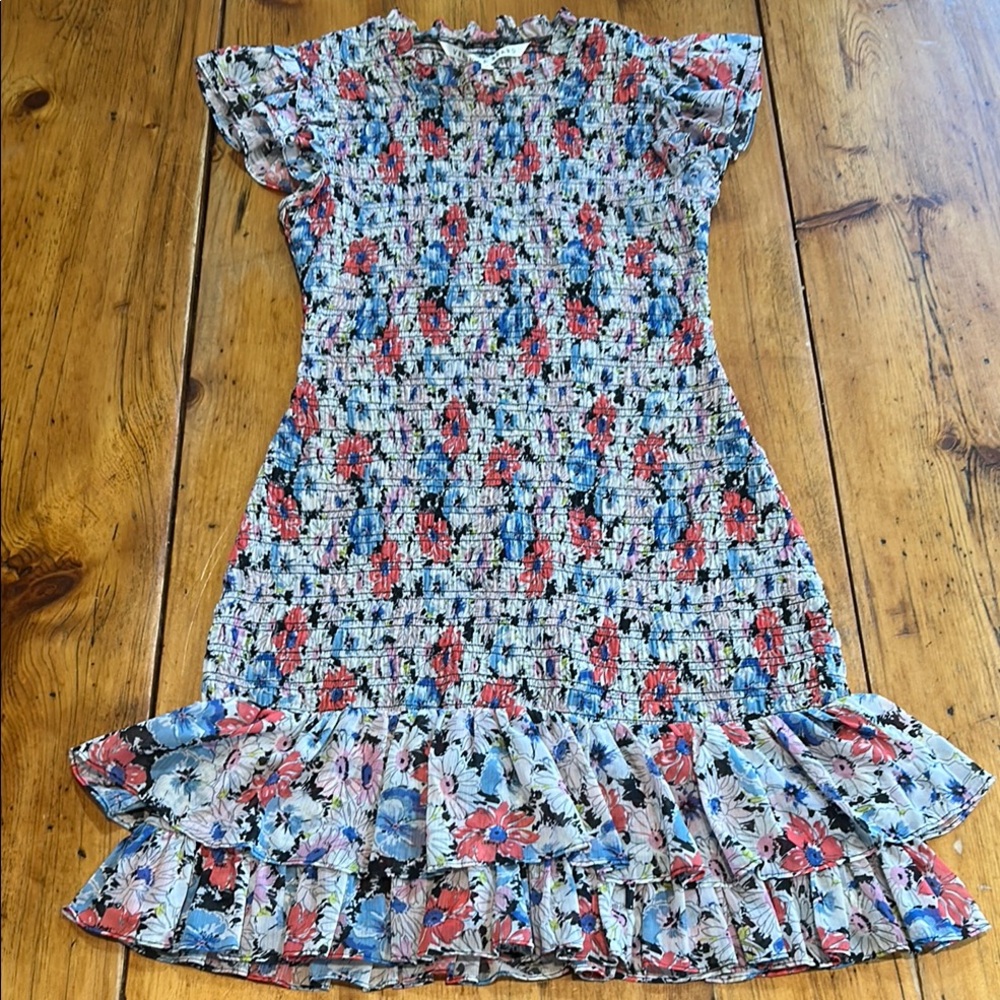 Veronica Beard Floral Ruffle Dress - Multi Color size 0
